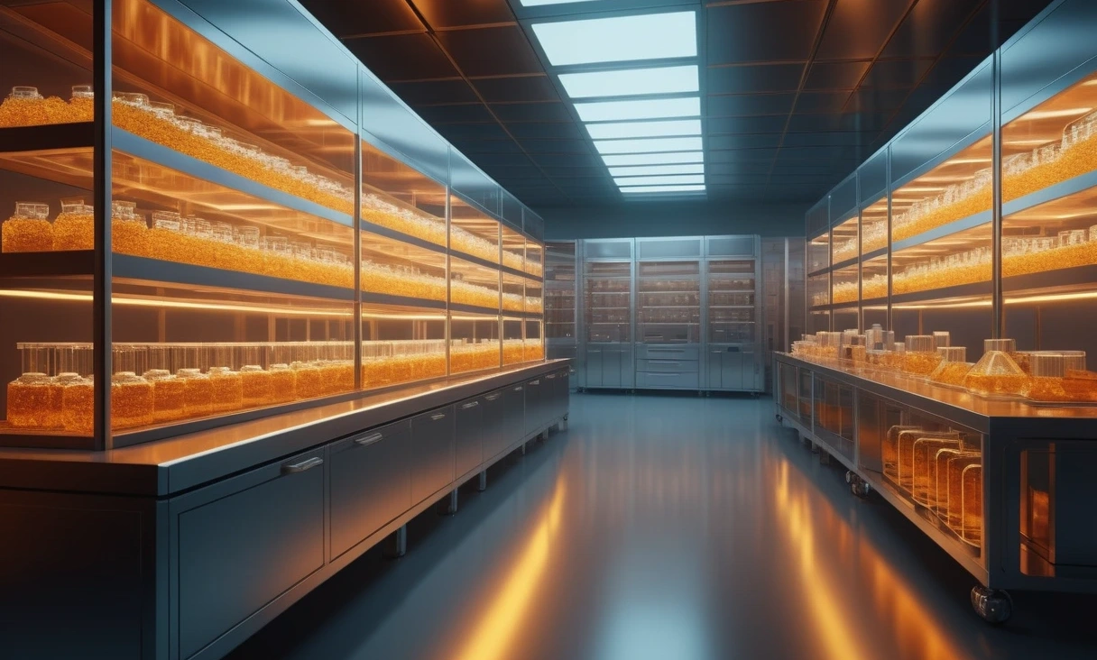 wide shot futuristic laboratory 0