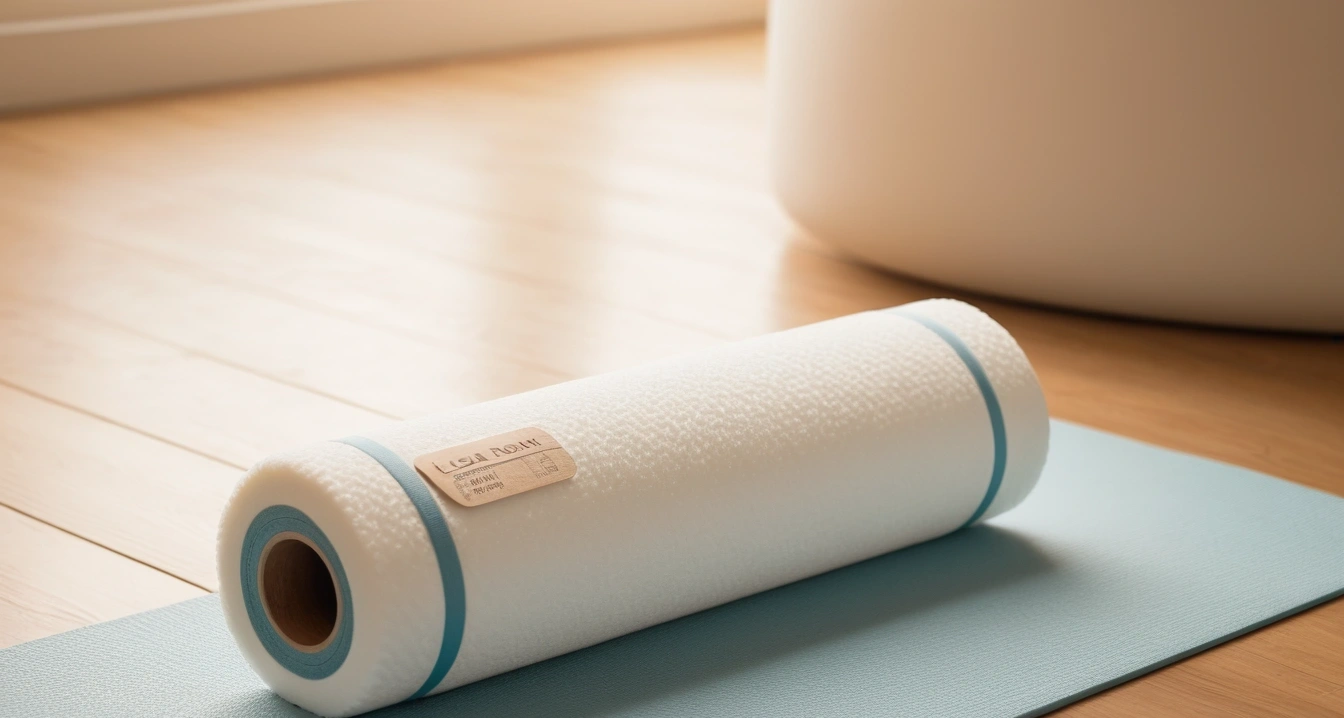 clean foam roller on textured yoga mat s 1