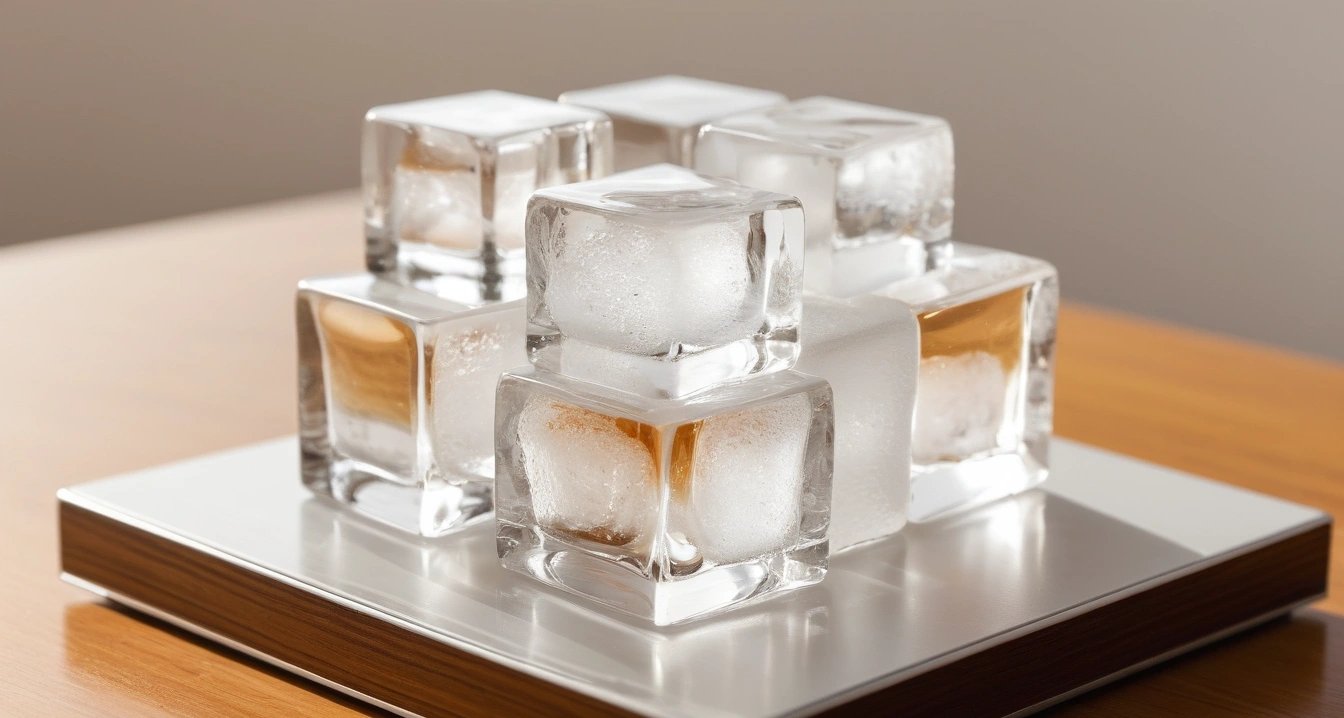 clear glass filled with melting ice cube 1 1