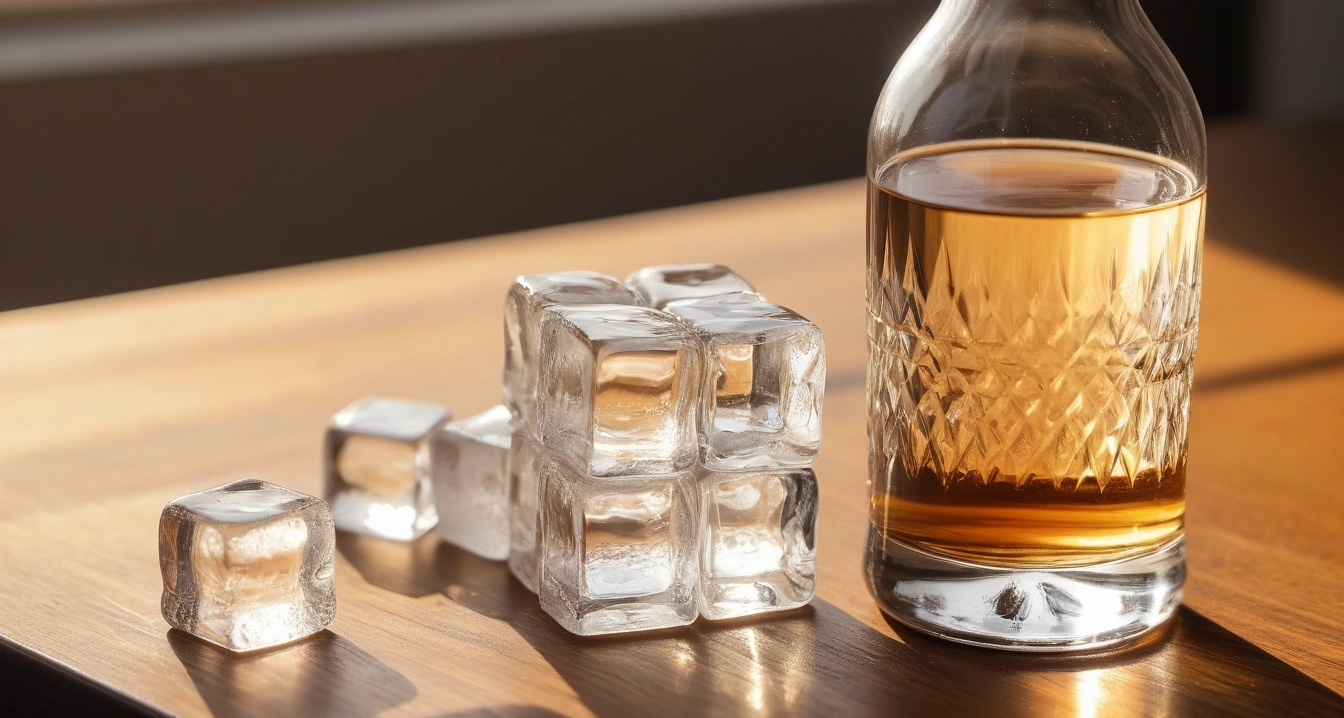 crystal clear glass filled with ice cube 1