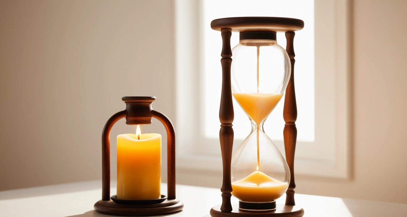 melting wax candle vintage glass hourgla 1