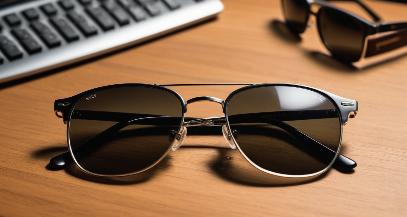 pair of dark sunglasses resting on cool 1