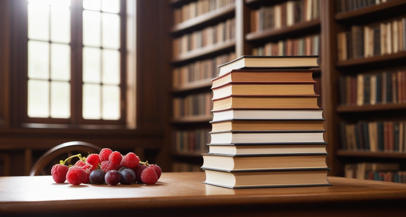 항산화제 - 해외 직구 항산화제 브랜드의 성분 가성비와 쇼핑 팁 (concept of antioxidant, a beautifully arranged stack of classic literature books, elegant library table, no people)