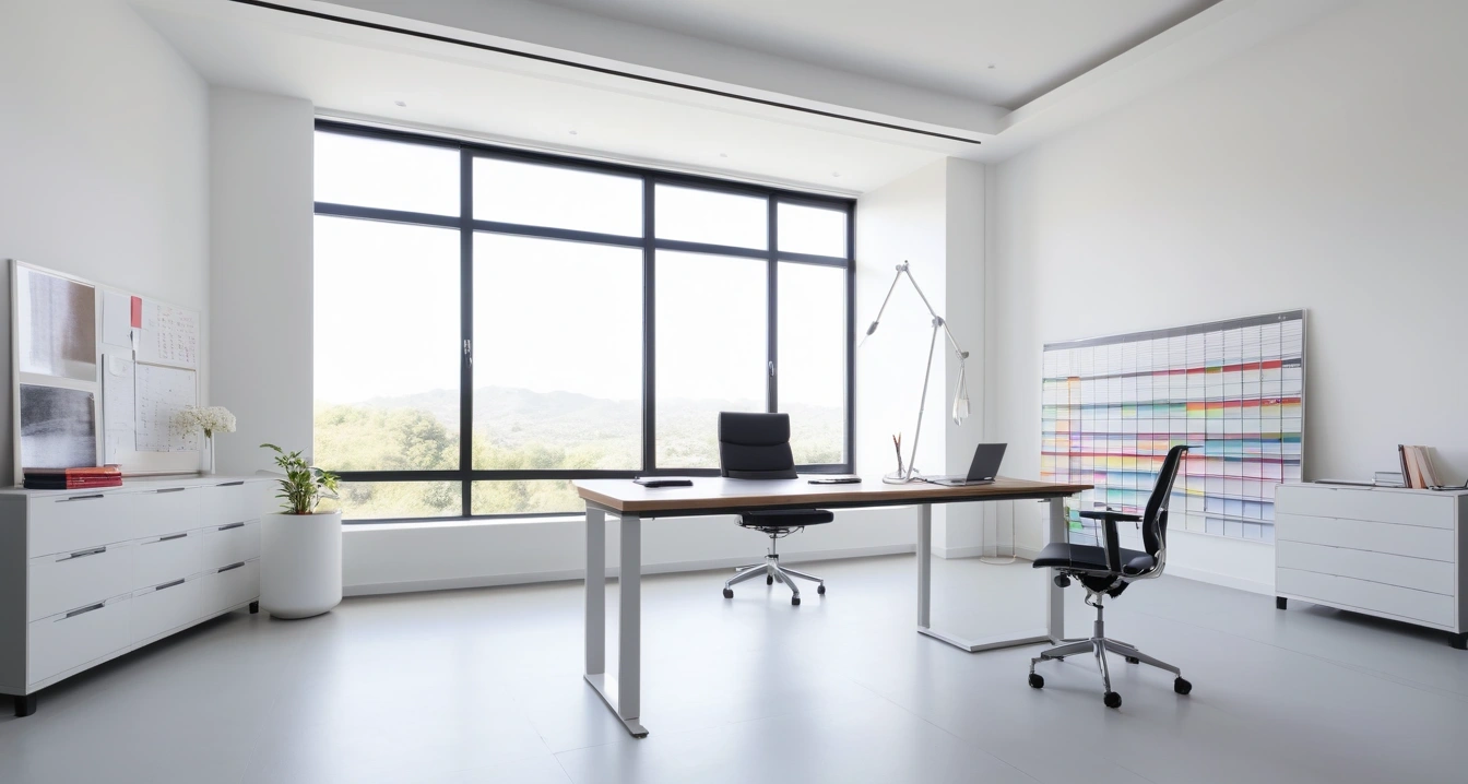 종합검진 - 국가건강검진 기록과 개인 의료 데이터의 상관관계 (concept of Comprehensive checkup, a clean minimalist workspace, organized colorful stationery, productivity aesthetic, no people)