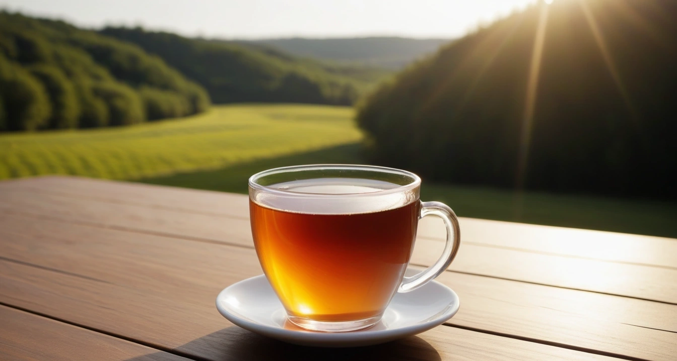 혈당 - 혈당 관리 솔루션의 안전한 선택 가이드 (concept of concept sugar, close-up of a modern digital thermometer and a warm cup of herbal tea, health recovery, no people)