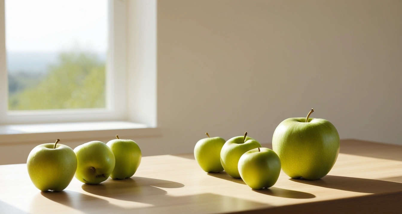 치매 - 스마트 경로당과 원격 헬스케어 기기 도입 (concept of dementia, a neat arrangement of healthy daily vitamins and fresh green apples, wellness concept, no people)
