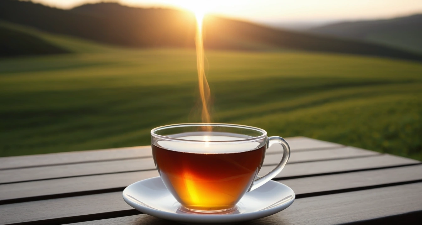 초기 증상 - 대상포진 통증과 피부 발진의 골든타임 (concept of early symptoms, close-up of a modern digital thermometer and a warm cup of herbal tea, health recovery, no people)