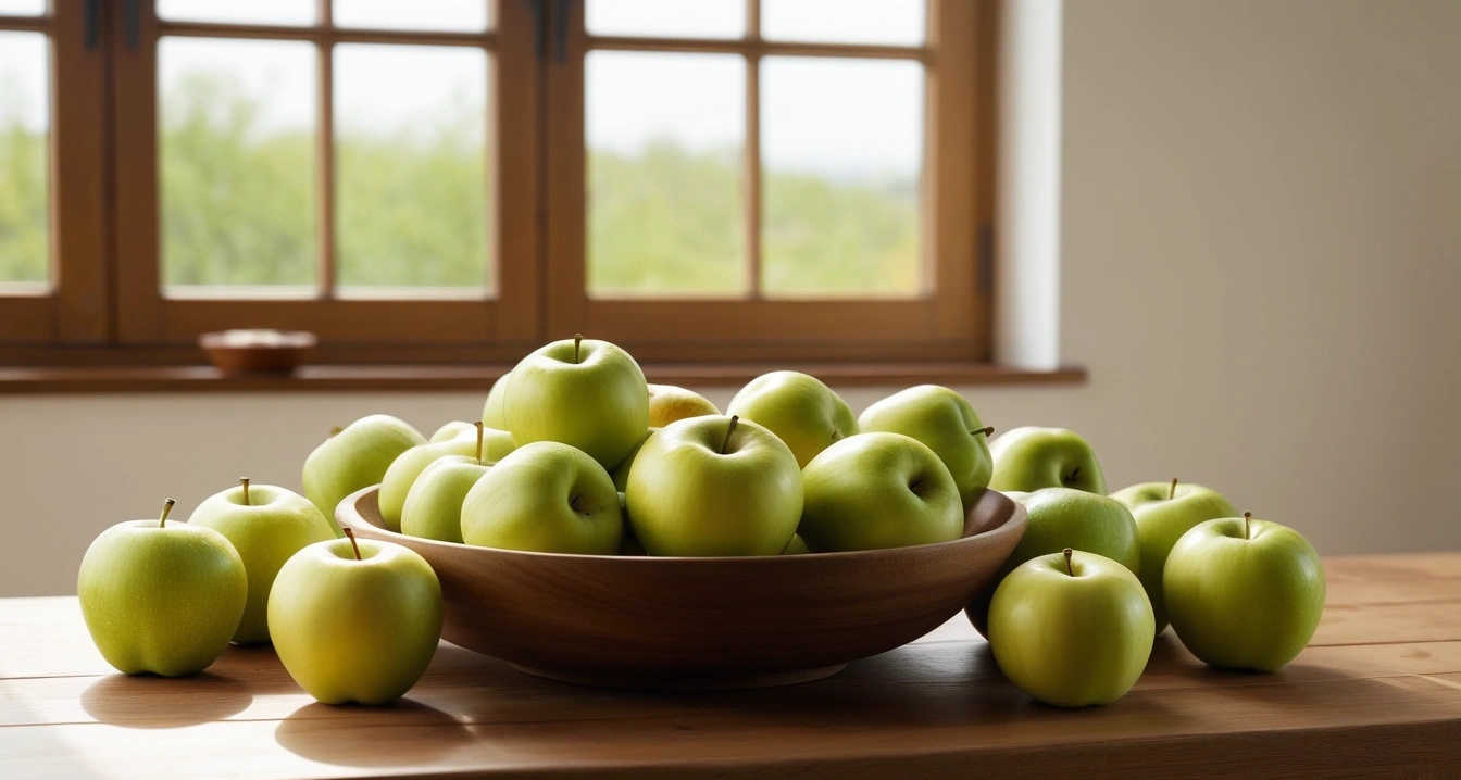 민간요법 - 정보 비대칭이 부르는 잘못된 건강 판단 (concept of folk remedies, a neat arrangement of healthy daily vitamins and fresh green apples, wellness concept, no people)