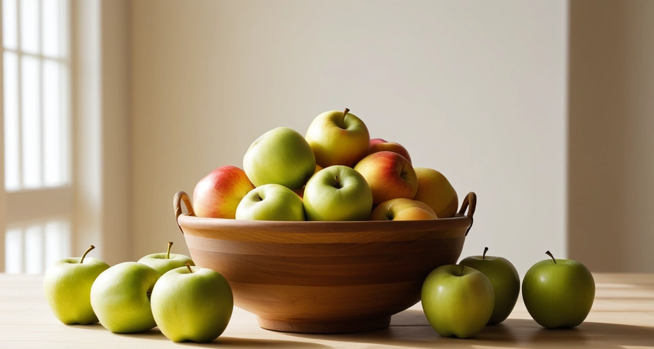 민간요법 - 장기적 건강 자산 보호를 위한 의료 접근성 (concept of folk remedies, a neat arrangement of healthy daily vitamins and fresh green apples, wellness concept, no people)