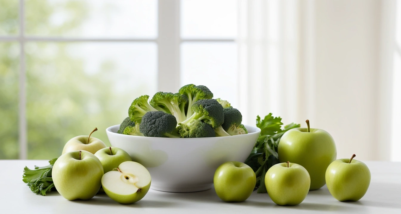 concept of fresh green vegetables and he 1 1