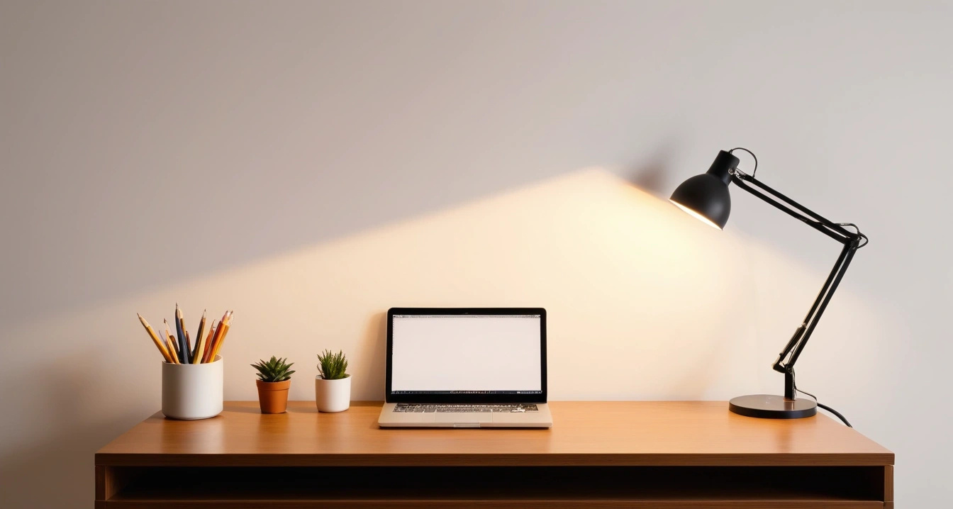 건강 상식 - 성조숙증 키 성장 클리닉의 과잉 진료 경계 (concept of health common sense, a neatly organized modern study desk, warm desk lamp, no people)
