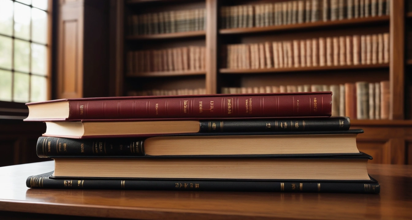 면역력 - 만성불편함 사전 관리를 위한 가축 무료 진료 사례의 교훈 (concept of immunity, a beautifully arranged stack of classic literature books, elegant library table, no people)