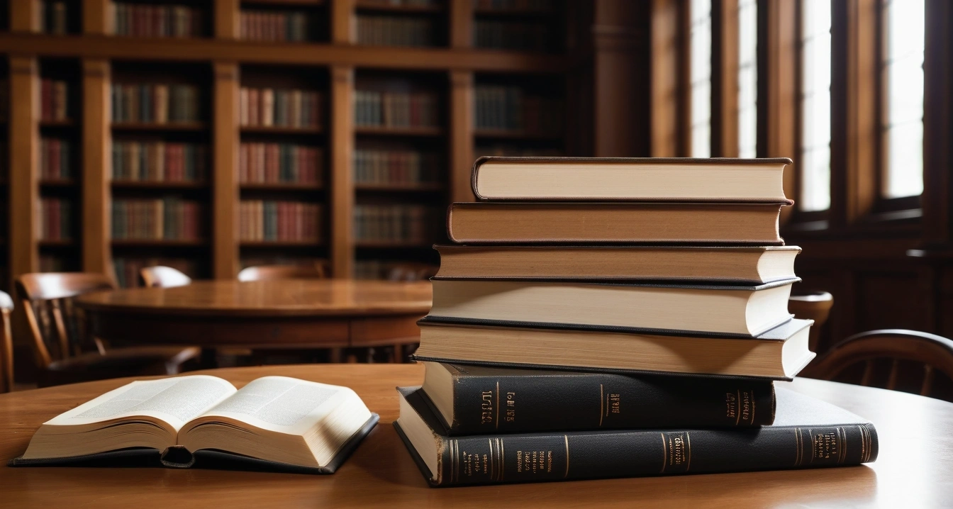 저염식단 - 대량 구매와 식자재 보관 창고 (concept of low salt diet, a beautifully arranged stack of classic literature books, elegant library table, no people)
