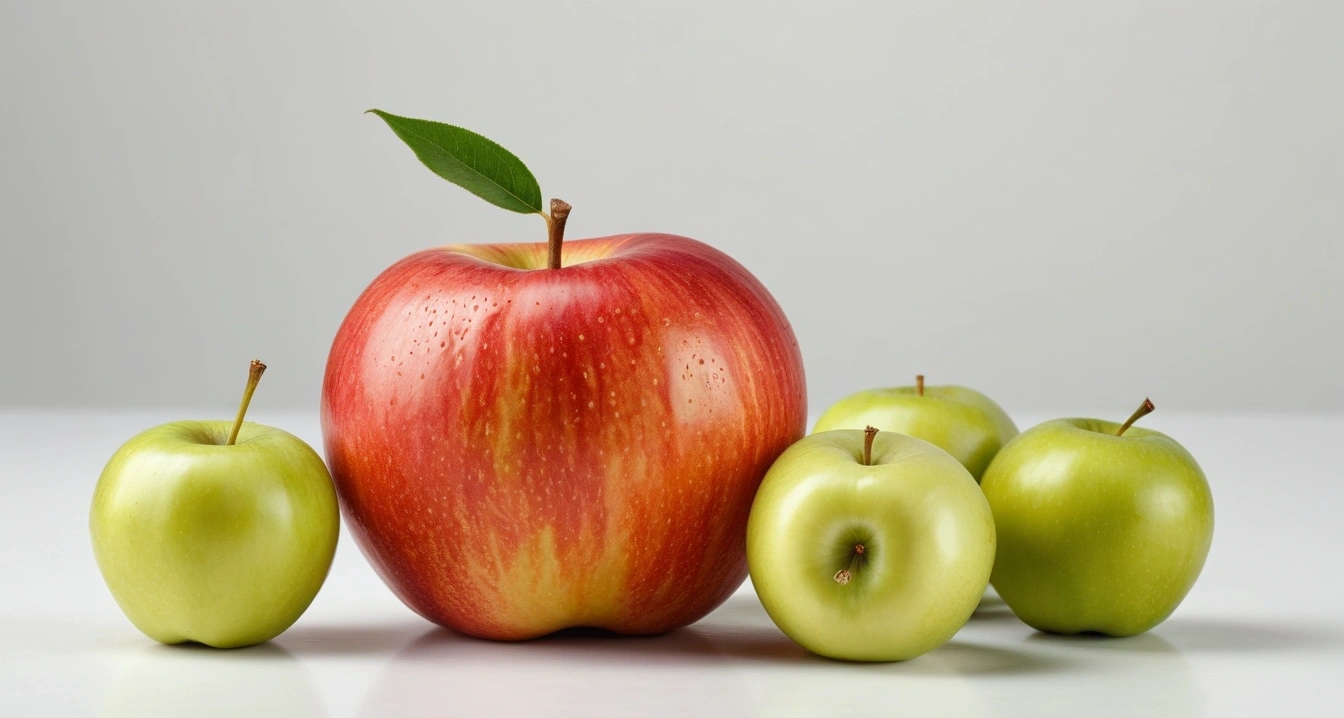 내장지방 - 가공식품 섭취 제한과 식단 관리를 위한 냉장고 정리법 (concept of Visceral fat, a neat arrangement of healthy daily vitamins and fresh green apples, wellness concept, no people)