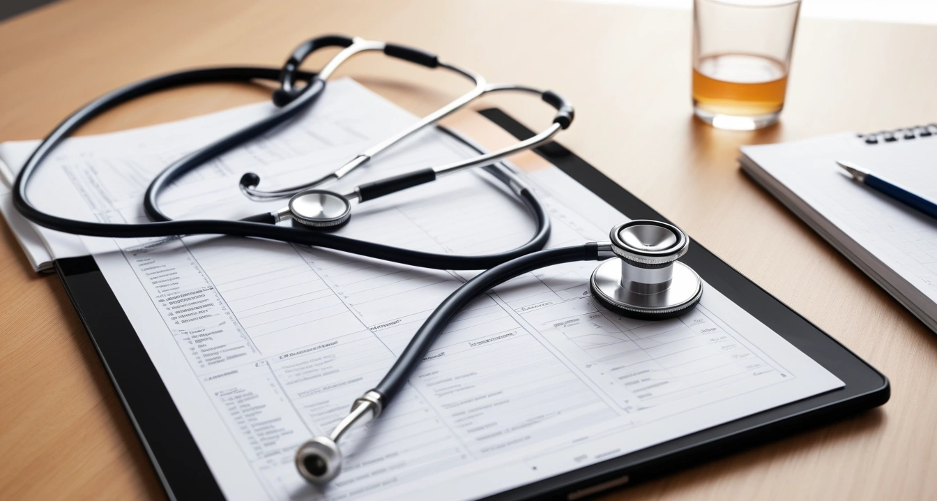 concept of a stethoscope and medical tex 1