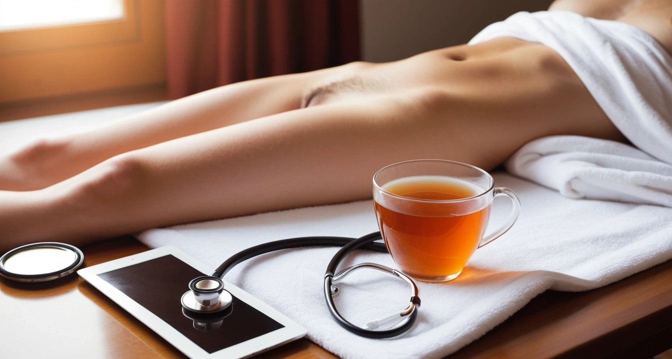 concept of warm peppermint tea with a co 1